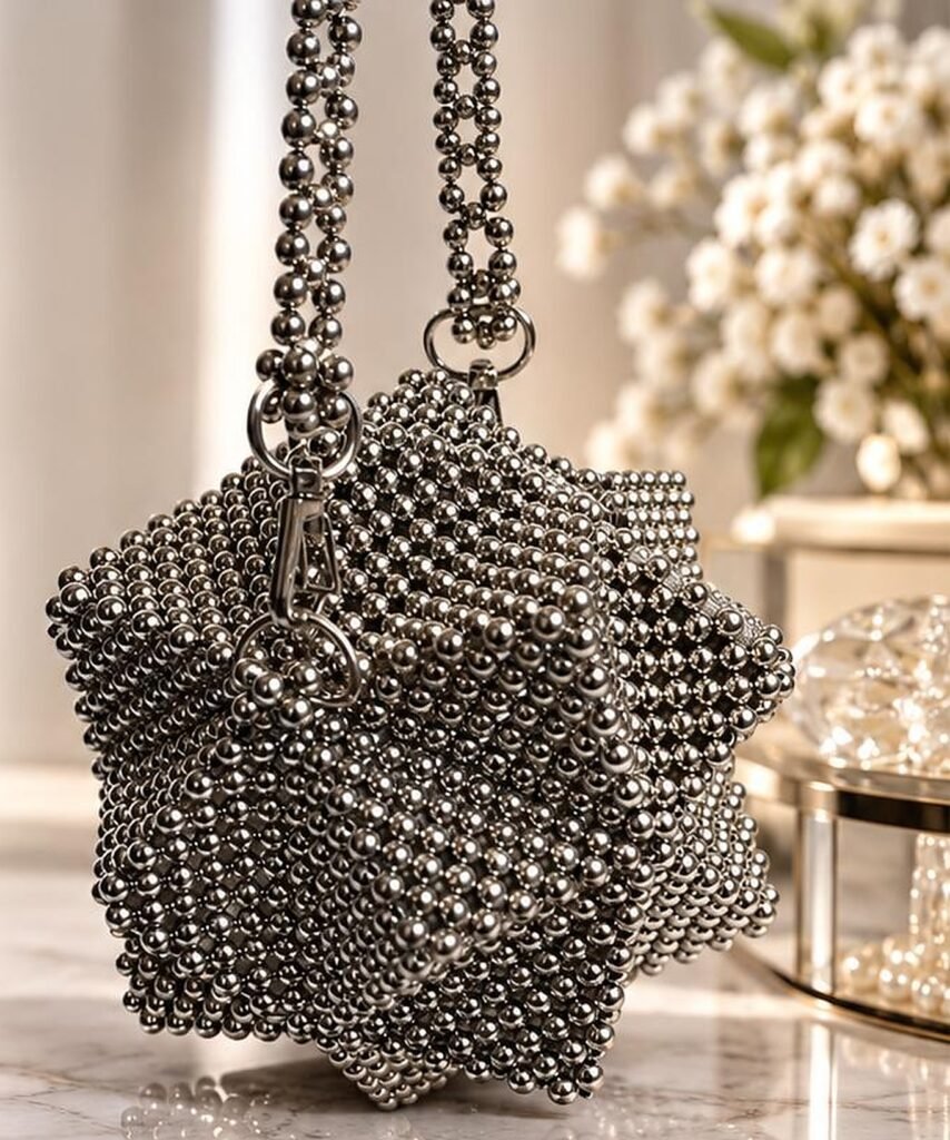 accueil Pochette Étoile Scintillante en perles tissées à la main – Maperle K Accessoires