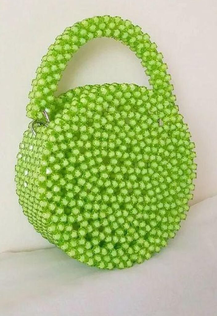 accueil Sac Sphère Perlé, sac rond en perles avec anse perlée – Maperle K Accessoires