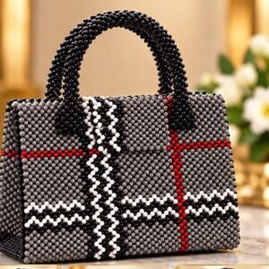 Sac Prince de Galles en perles tissées à la main – Maperle K Accessoires