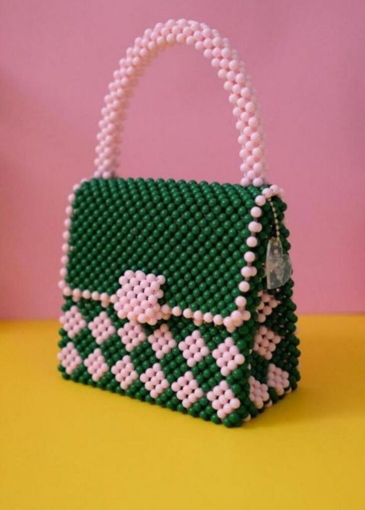 accueil Sac Fleur de Jade en perles tissées à la main – Maperle K Accessoires