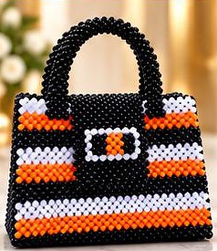 02 Sac Ambre Prestige en perles tissées à la main – Maperle K Accessoires