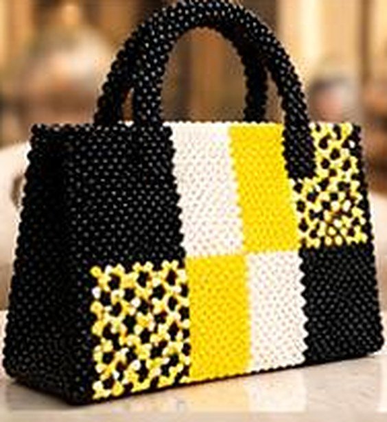 02 Sac Damier Signature en perles tissées à la main – Maperle K Accessoires