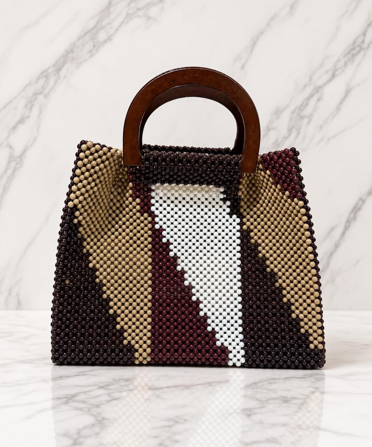 02 Sac Grenat Boisé en perles tissées à la main – Maperle K Accessoires