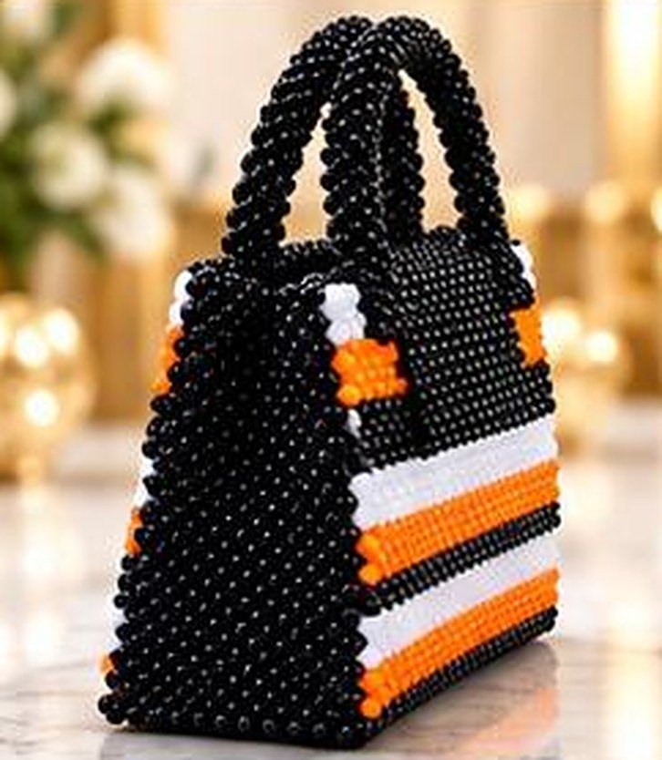 03 Sac Ambre Prestige en perles tissées à la main – Maperle K Accessoires