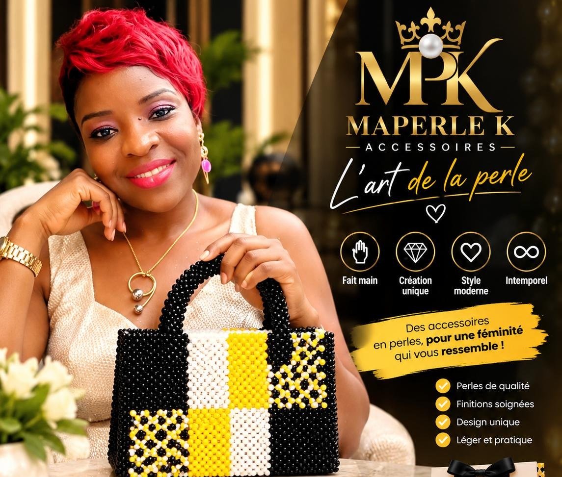 05 Sac Damier Signature en perles tissées à la main – Maperle K Accessoires